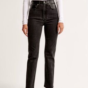 Abercrombie & Fitch Ankle Straight Ultra High Rise Jeans with Leather backs
